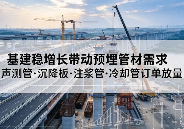 城口基建稳增长带动预埋监测管材需求，声测管、沉降板、注浆管订单持续放量